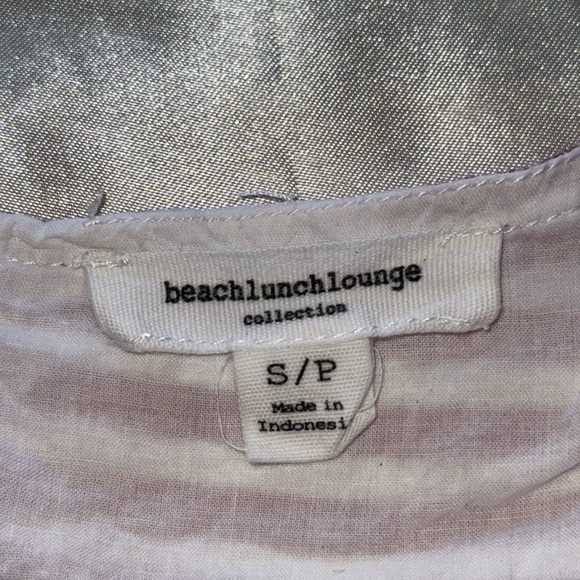 Beach Lunch Lounge Alina Red & White Linen Sleeveless Striped Dress Sz Small - Picture 7 of 12